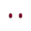 9ct Yellow Gold 0.15ct Lab Diamond & Ruby Cluster Stud Earrings