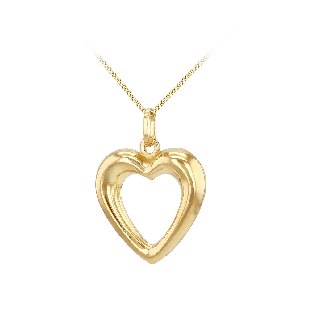 9ct Yellow Gold Open Heart Pendant