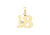 9ct Yellow Gold 0.005ct Diamond Set '18' Pendant