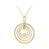 9ct Yellow Gold 0.05ct Diamond Nested Ripple Pendant