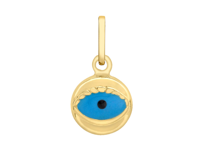 9ct Yellow Gold Enamel Evil Eye Pendant