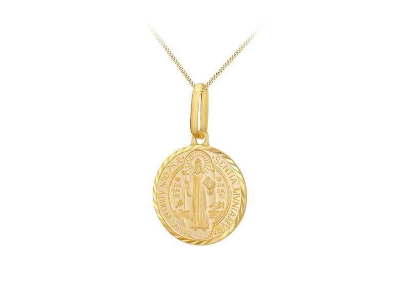 9ct Yellow Gold Saint Benedict Medal Pendant
