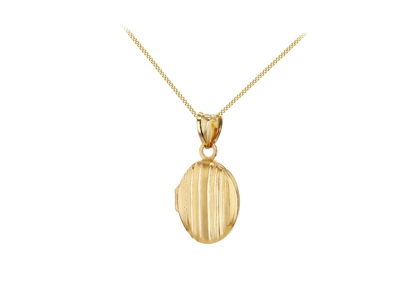 9ct Yellow Gold Oval Locket Pendant