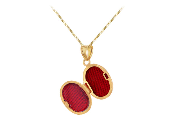 9ct Yellow Gold Oval Locket Pendant