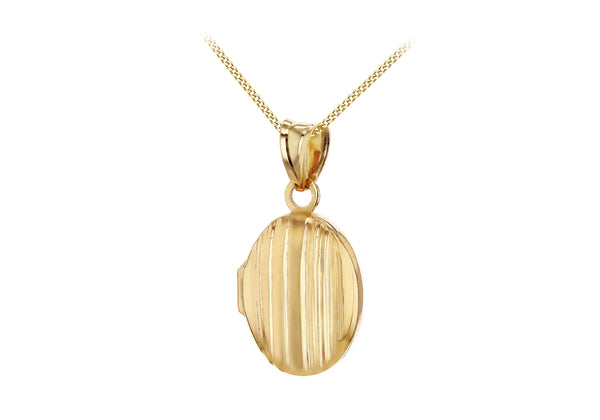 9ct Yellow Gold Oval Locket Pendant