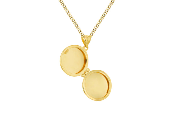 9ct Yellow Gold Round Greek Locket Pendant