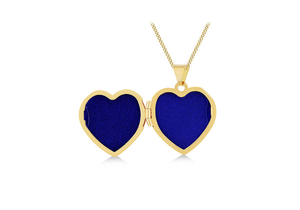 9ct Yellow Gold Engraved Heart Locket Pendant
