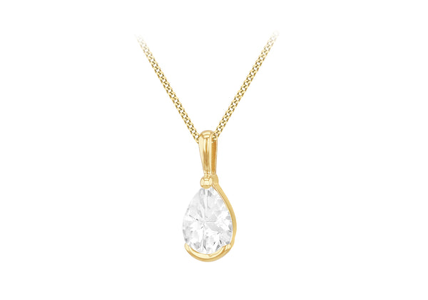 9ct Yellow Gold Zirconia Teardrop Pendant