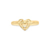 9ct Yellow Gold Diamond Cut Triple Open-Heart Ring