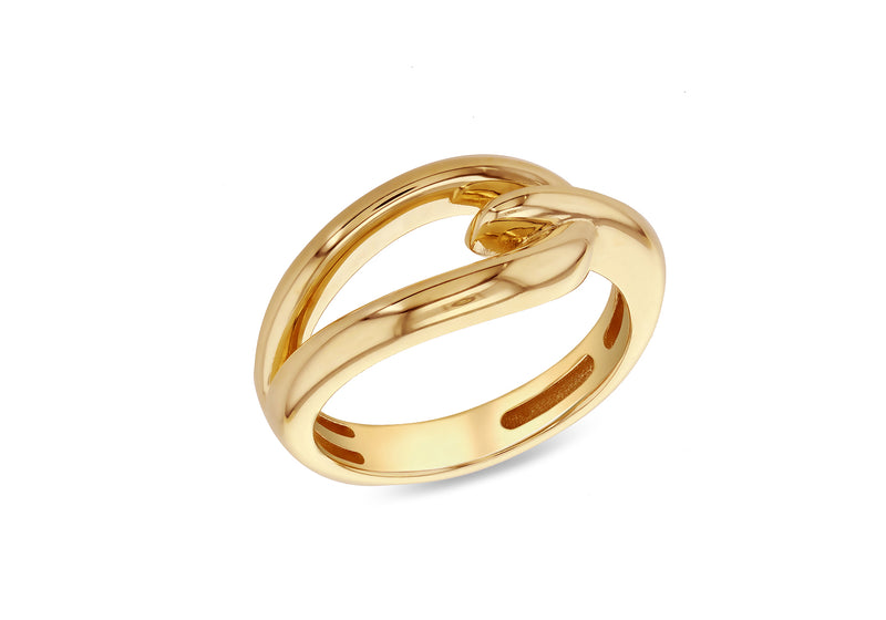 9ct Yellow Gold Hooked Knot Ring