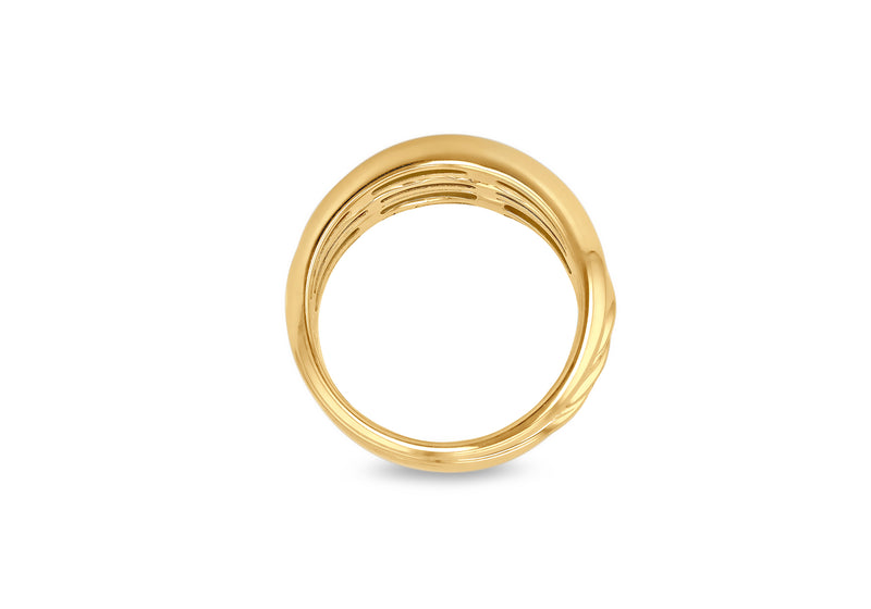 9ct Yellow Gold Twist Triple Band Ring
