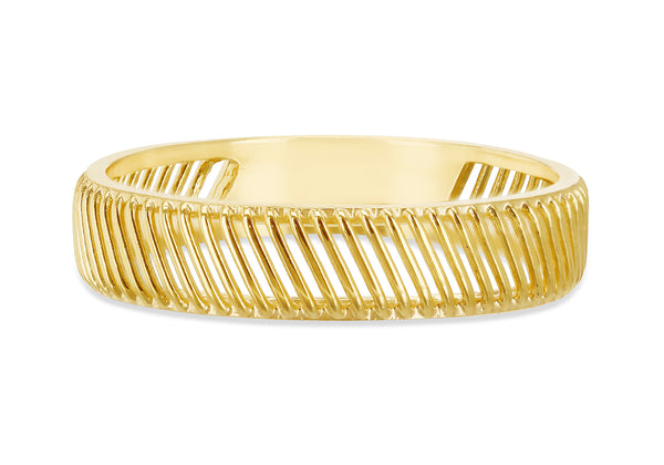 9ct Yellow Gold Slant Ladder Ring