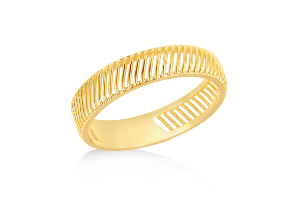 9ct Yellow Gold Slant Ladder Ring