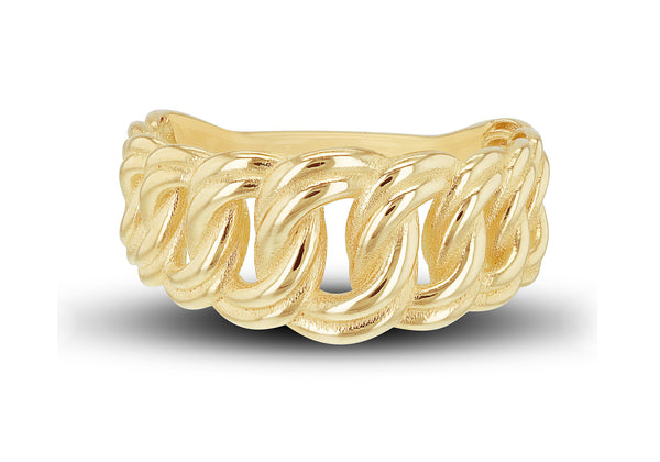 9ct Yellow Gold Graduated Curb Links Ring