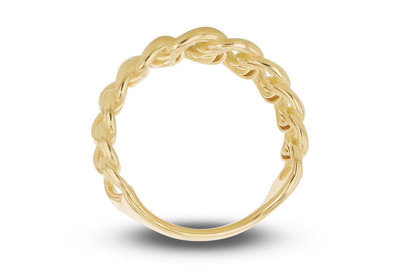 9ct Yellow Gold Graduated Curb Links Ring