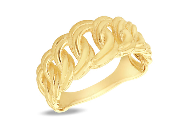 9ct Yellow Gold Graduated Curb Links Ring