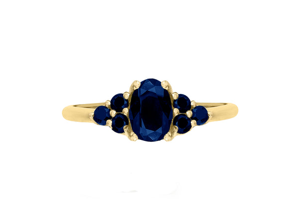 9ct Yellow Gold Sapphire Cluster Ring