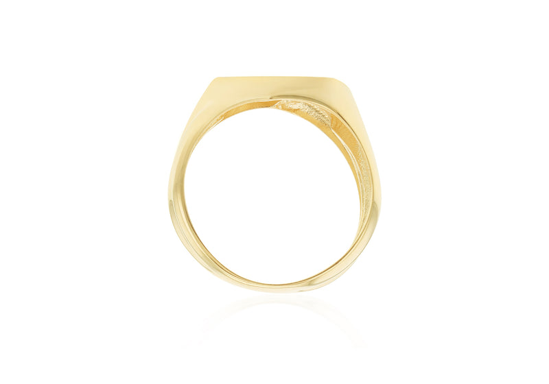 9ct Yellow Gold Zirconia Triangle Crossover Ring
