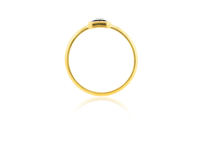 9ct Yellow Gold 0.05ct and 0.18ct Square Diamond Ring