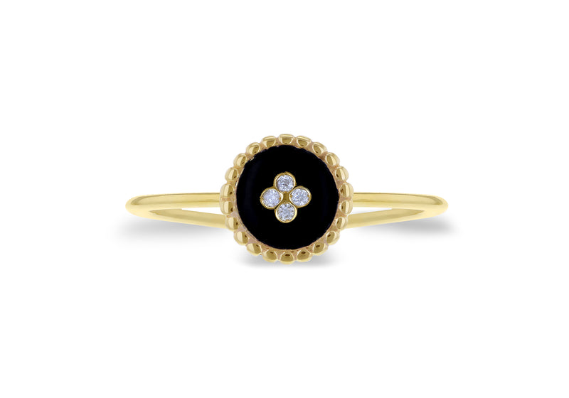 9ct Yellow Gold 0.4ct Diamond Petal Ring