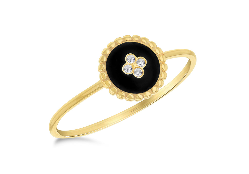 9ct Yellow Gold 0.4ct Diamond Petal Ring