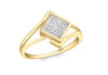 9ct White Gold 0.25ct Square Pave Set Diamond Ring
