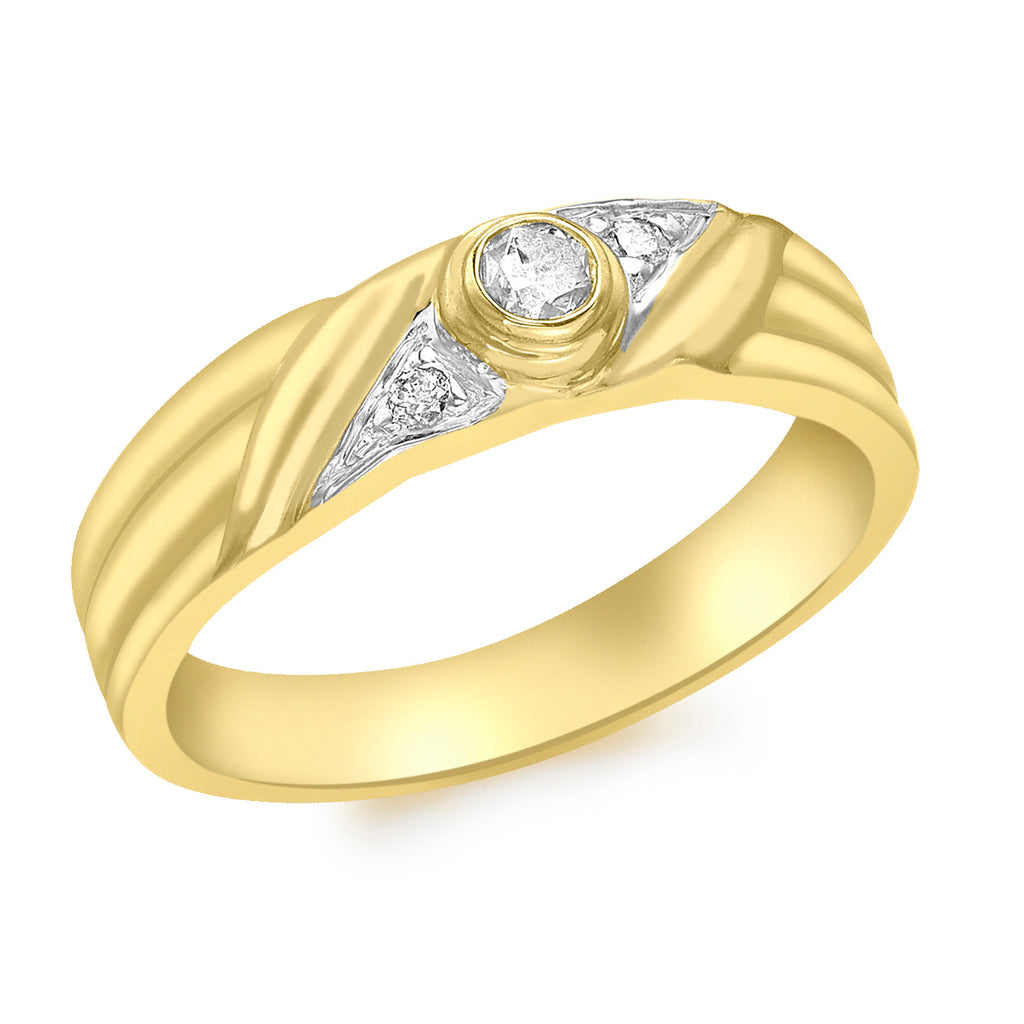 9ct Yellow Gold 0.15ct Diamond Bezel Ring