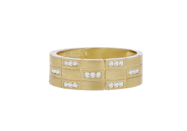 9ct Yellow Gold 0.16ct Diamond Satin Band Ring