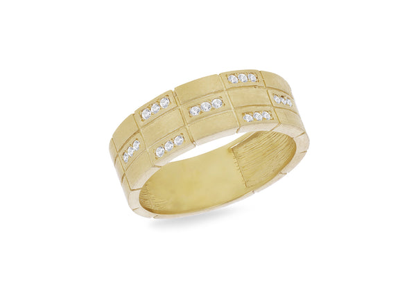 9ct Yellow Gold 0.16ct Diamond Satin Band Ring