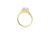 9ct Yellow Gold White Zirconia & Square Halo Opal Ring