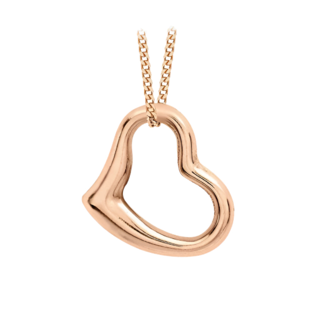 9ct Rose Gold Heart Slider Pendant