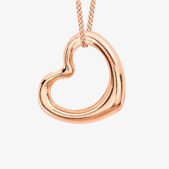 9ct Rose Gold Heart Slider Pendant