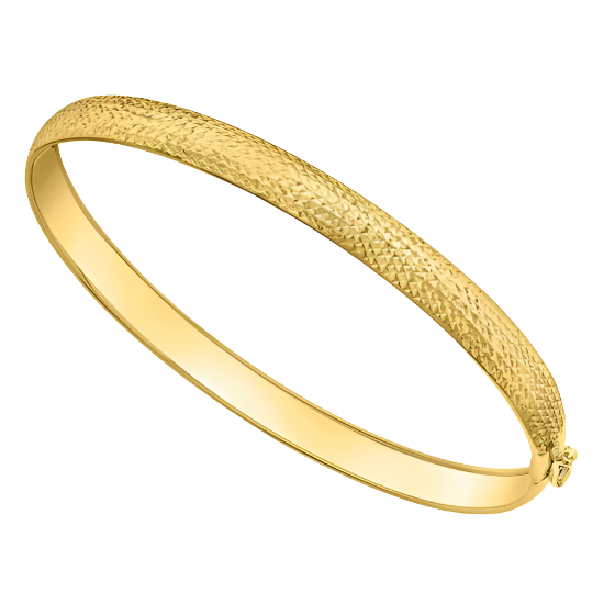 9ct Yellow Gold Diamond Cut Flexible Bangle
