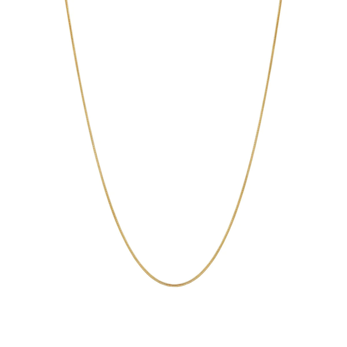 18ct Yellow Gold Round Slim Snake Chain