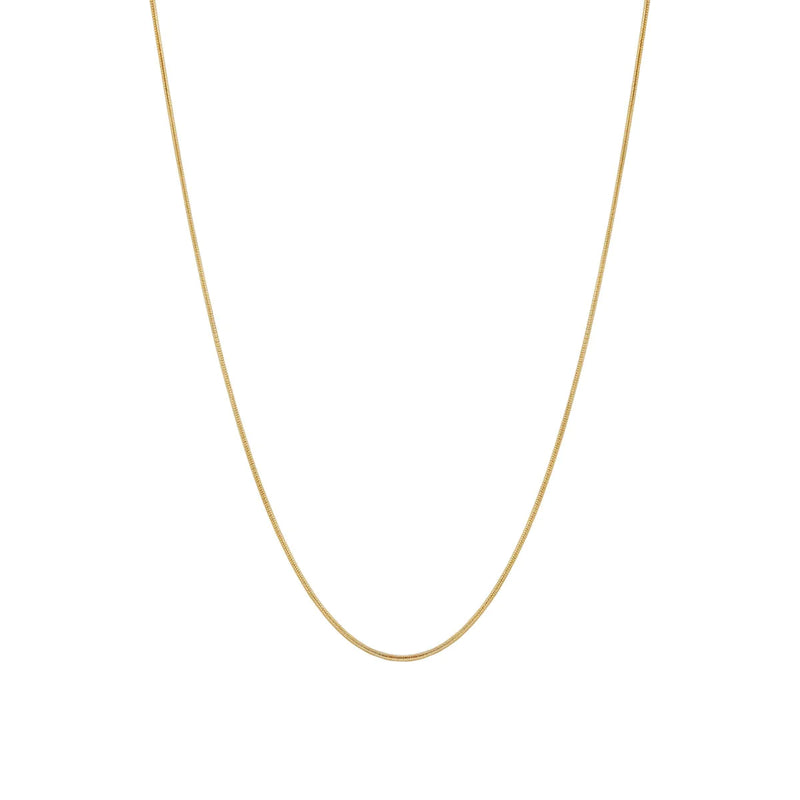 18ct Yellow Gold Round Slim Snake Chain