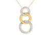 9ct Yellow & White Gold Triple-Loop Earrings and Necklace Set