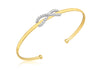 9ct Yellow Infinity Bow White Zirconia Bracelet