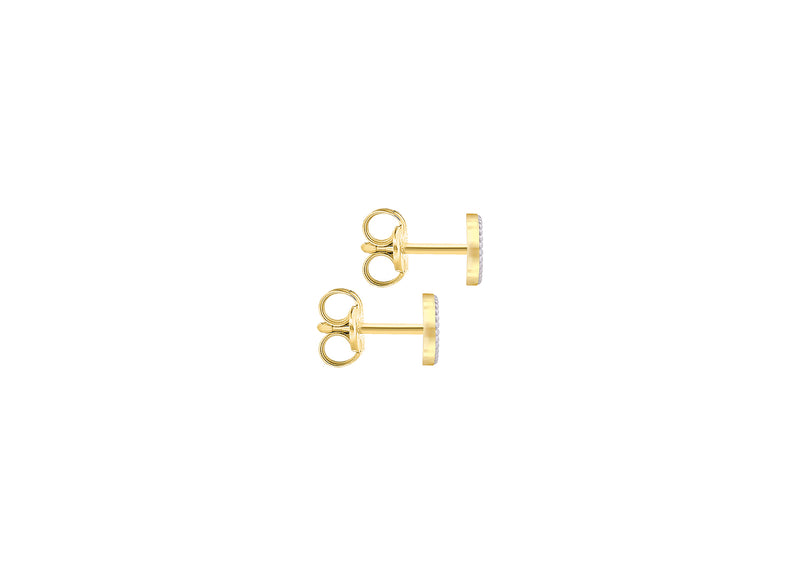 9ct Two-Tone Gold Sunray Stud Earrings