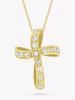 9ct Yellow Gold Twist Zirconia Cross Pendant