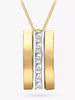 9ct Two-Tone Gold Triple Bar Zirconia Pendant