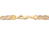 9ct Tri-Colour Gold Six Plait Herringbone Necklace