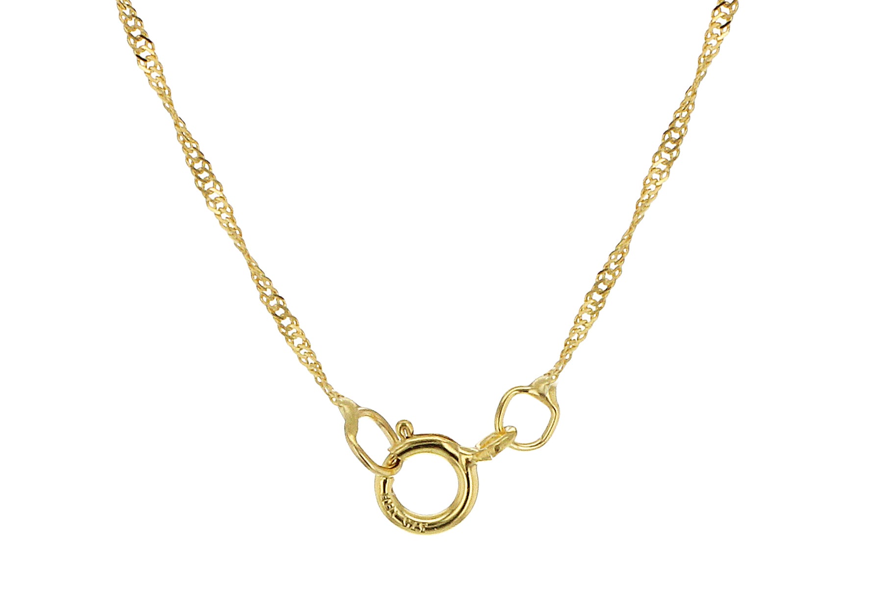9ct Tri-Colour Gold Mini 7 Lucky Rings Pendant Twist Chain Necklace