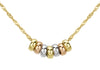 9ct Tri-Colour Gold Mini 7 Lucky Rings Pendant Twist Chain Necklace