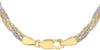 9ct 3-Tone Gold 3 Plait Diamond Cut Herringbone Necklace