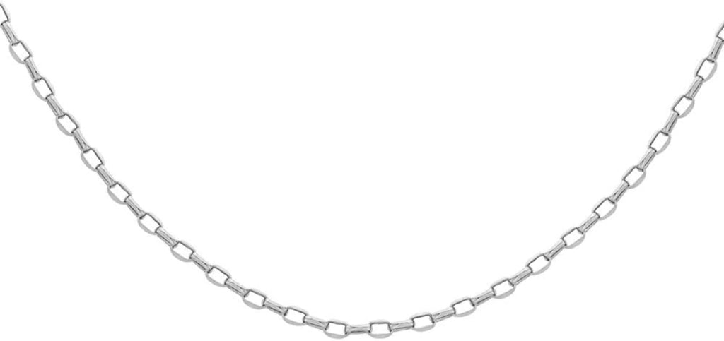9ct White Gold 100 Diamond Cut Belcher Links Chain