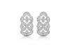 9ct White Gold 0.12ct Diamond Filigree Floral Earrings