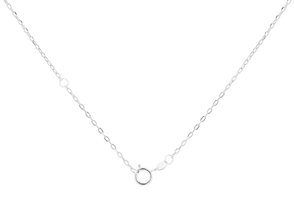 9ct White Gold 0.06ct & 0.028ct Diamond Octagon Necklace