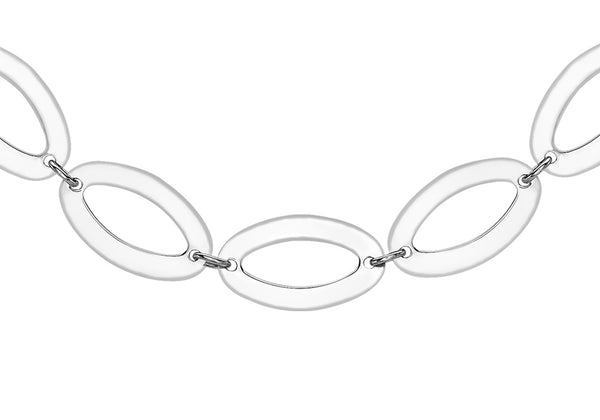 9ct White Gold Elliptic Links Chain Necklace