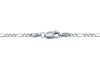 9ct White Gold 50 Diamond Cut Figaro Chain