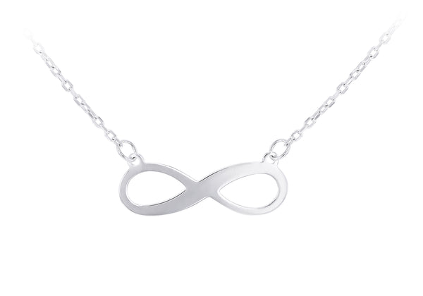 9ct White Gold Infinity Necklace